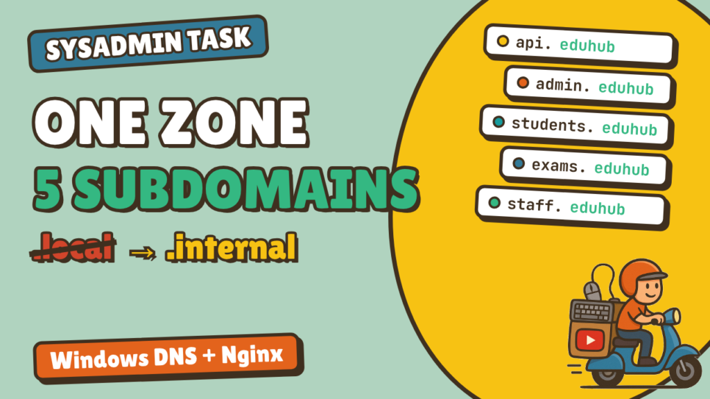 One Zone, 5 Subdomains: A Separate Internal DNS Zone + Nginx Server Blocks for a New System